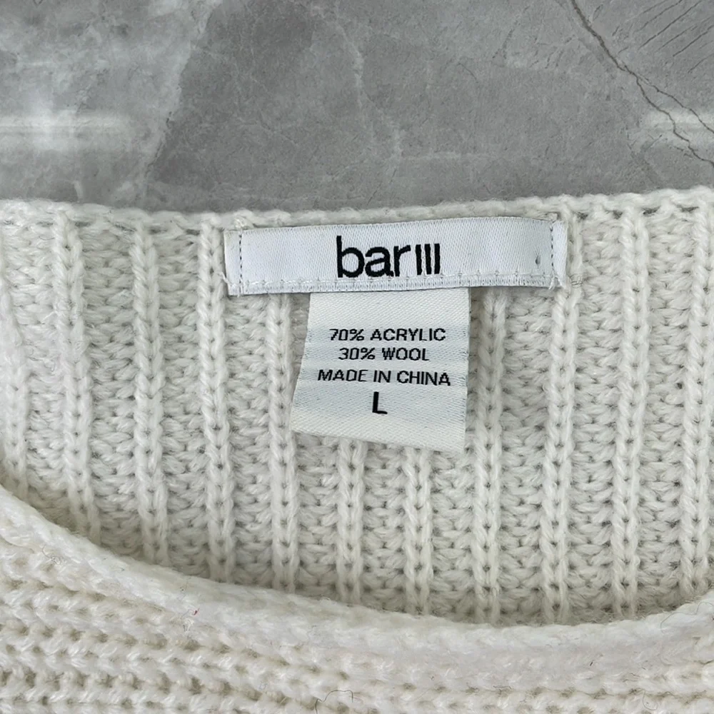 Women's Bar III Knit Zipper High Low Long Sleeve Sweater Large - Picture 12 of 13
